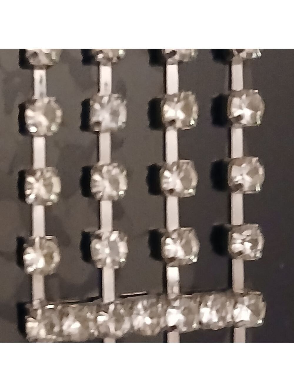 Metallic Crystal Clear Beaded Choker Necklace - Picture 4 of 8